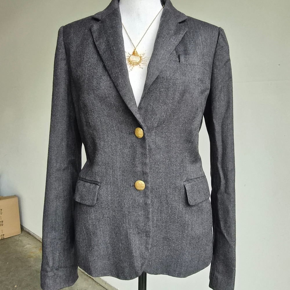 J.Crew Schoolboy Wool‎ Blazer Jacket Women 6 Dark Academia Preppy Quiet Luxury